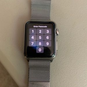 Apple Watch with stainless band
